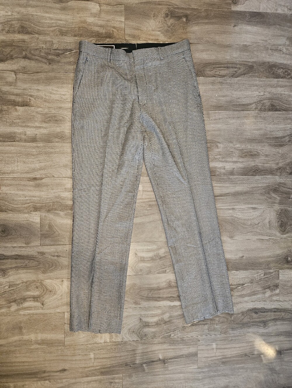 Michael Kors Men's Black and White Houndstooth Dress Pants